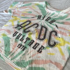 AC/DC graphic cropped tee. Girls size Medium 7/8.